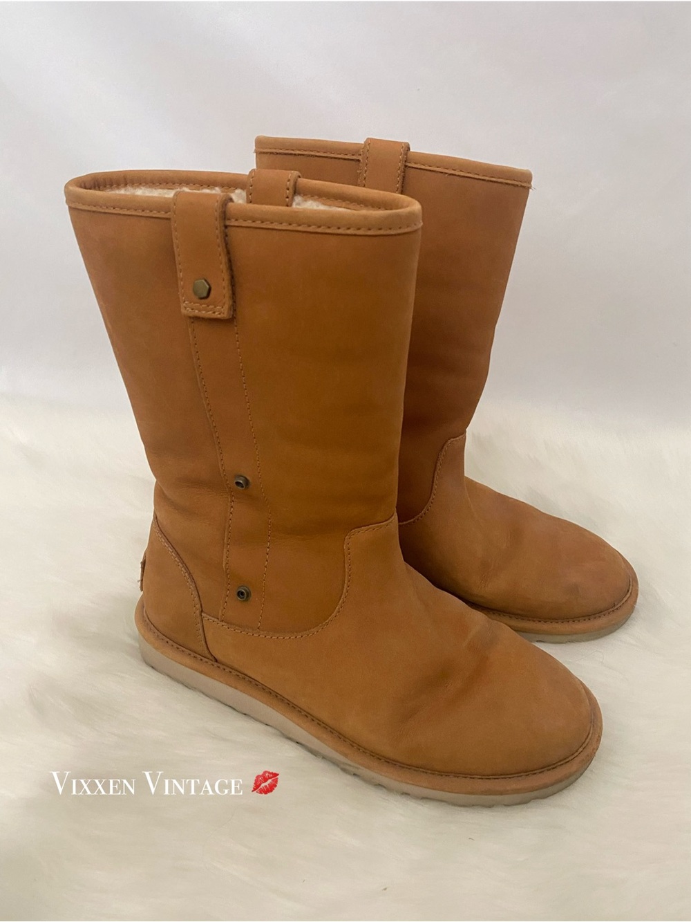 UGG NUBUCK ‘MALINDI’ UGGPURE LINED CONVERTIBLE BOOTS IN CHESTNUT